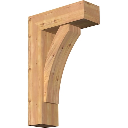 Ekena Millwork Thorton Block Smooth Bracket w/ Offset Brace, Western Red Cedar, 7 1/2"W x 22"D x 34"H BKT0806X22X34THR05SWR